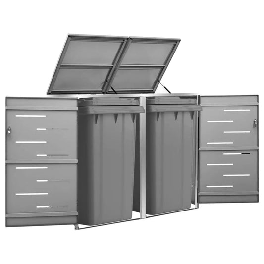 Cache de 2 poubelles exterieures en inox