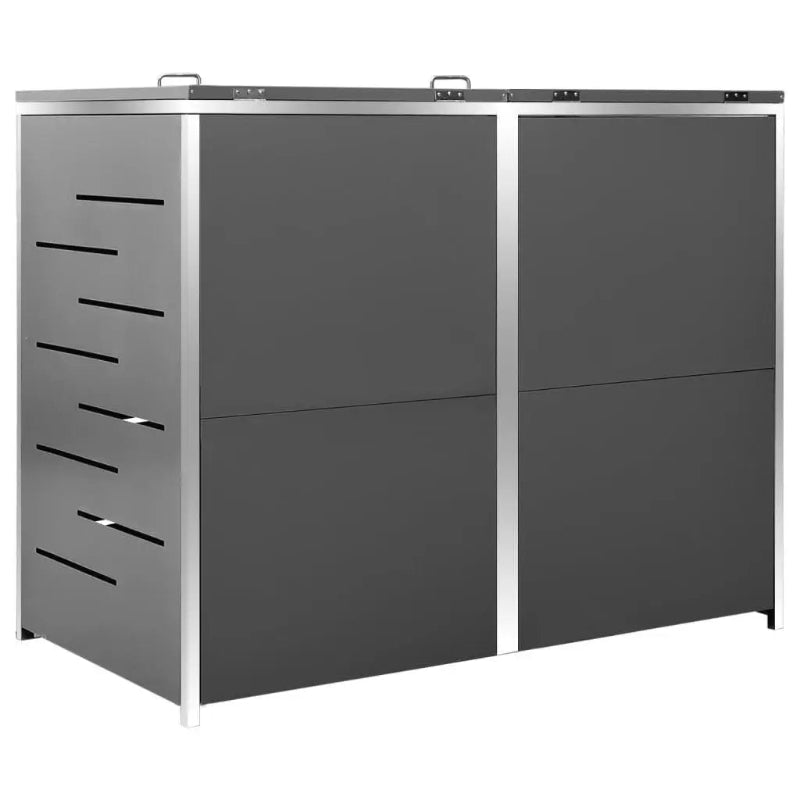 Cache de 2 poubelles exterieures en inox de dos