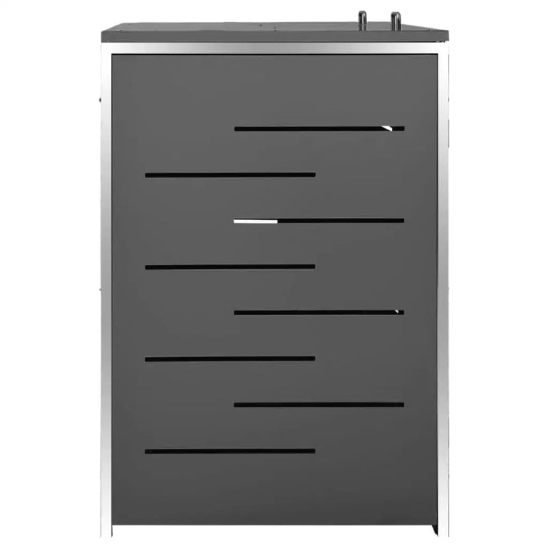 Cache de 2 poubelles exterieures en inox seul de face