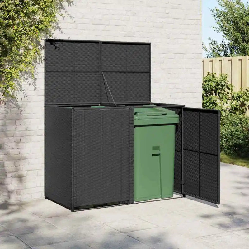 Cache de 2 poubelles exterieures noire