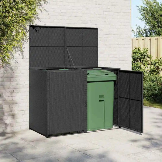 Cache de 2 poubelles exterieures noire