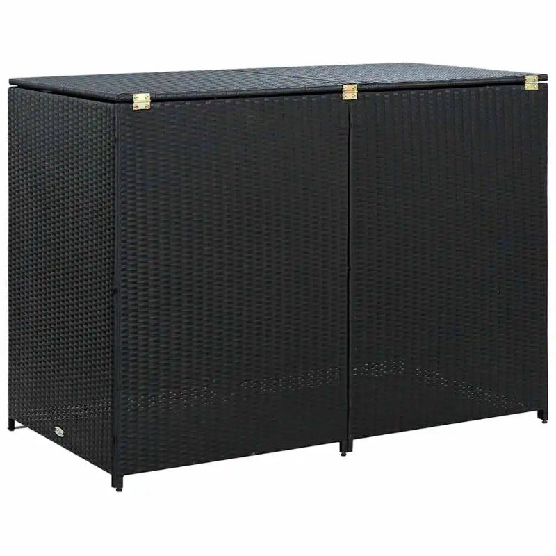 Cache de 2 poubelles exterieures noire de dos