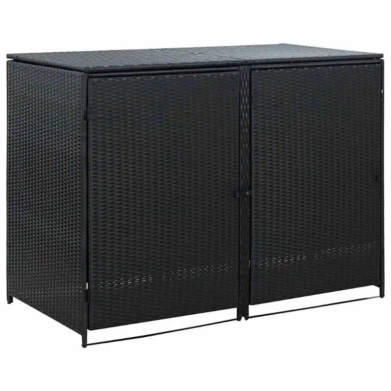 Cache de 2 poubelles exterieures noire fermée