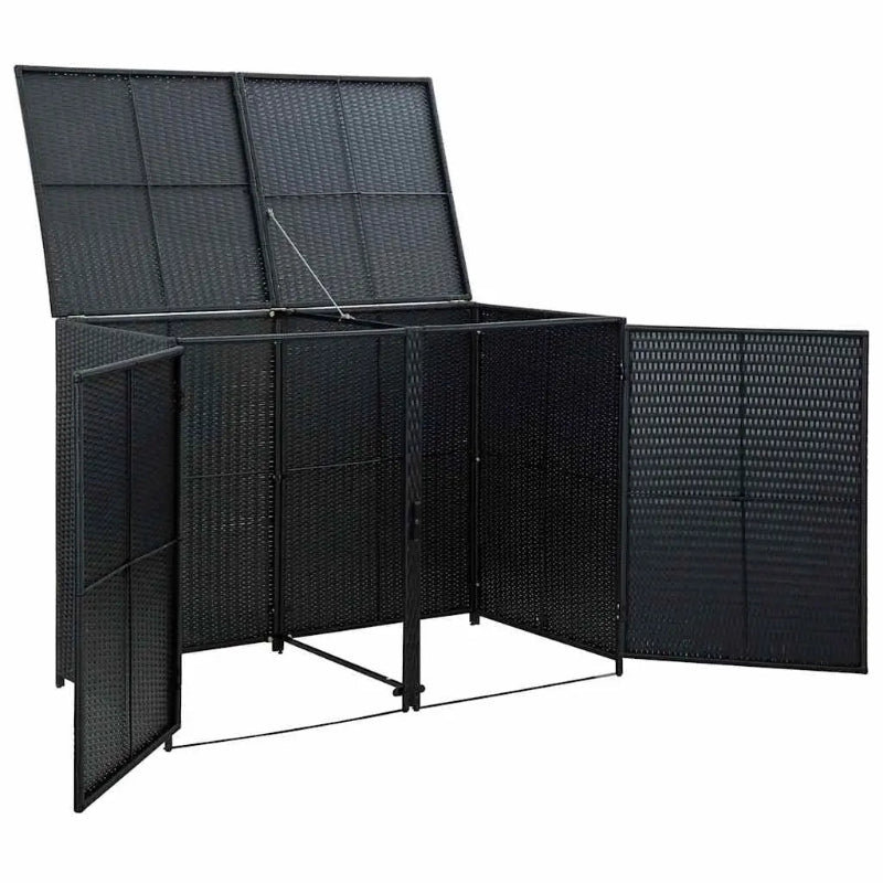 Cache de 2 poubelles exterieures noire vide
