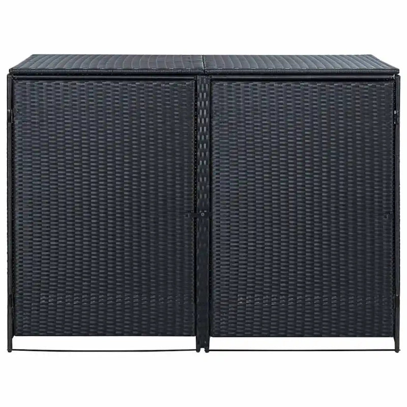 Cache de 2 poubelles exterieures noire vide de face