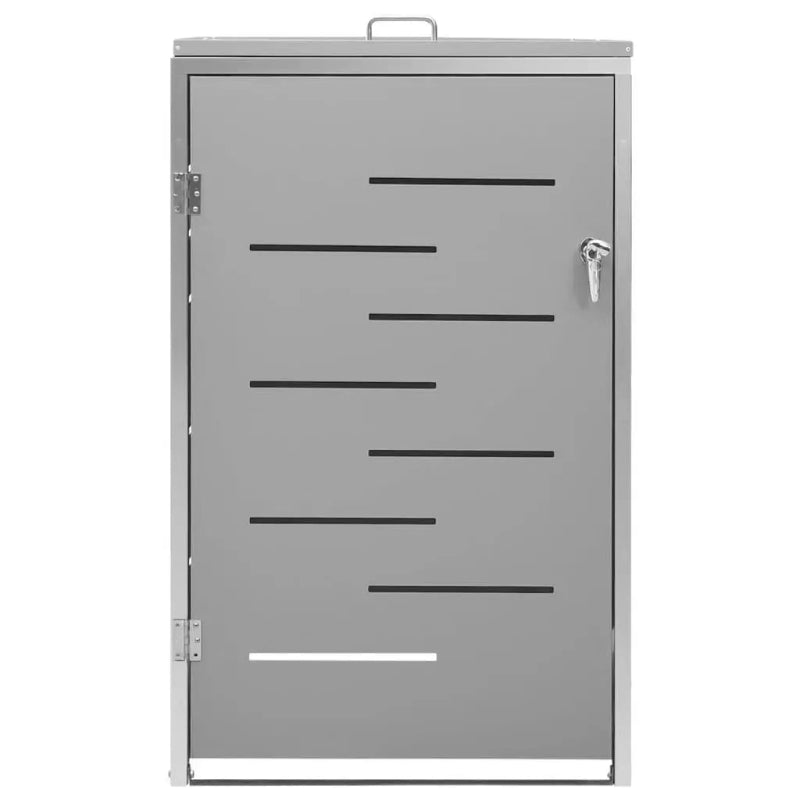 Cache de poubelle exterieure en inox de face