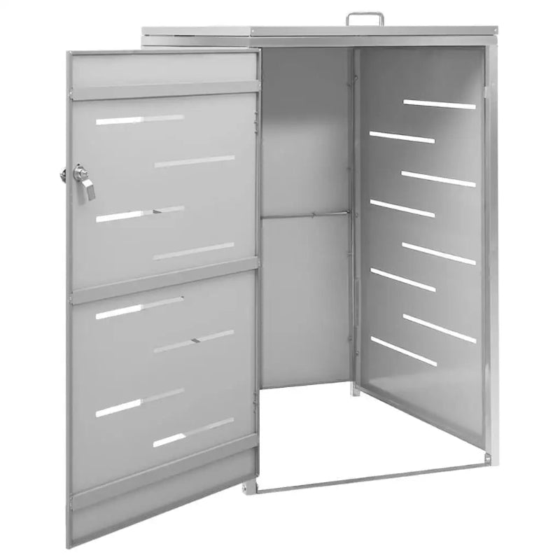 Cache de poubelle exterieure en inox vide