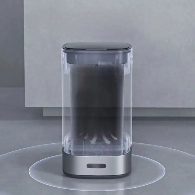 Poubelle automatique 13L design blanc aspiration des déchets