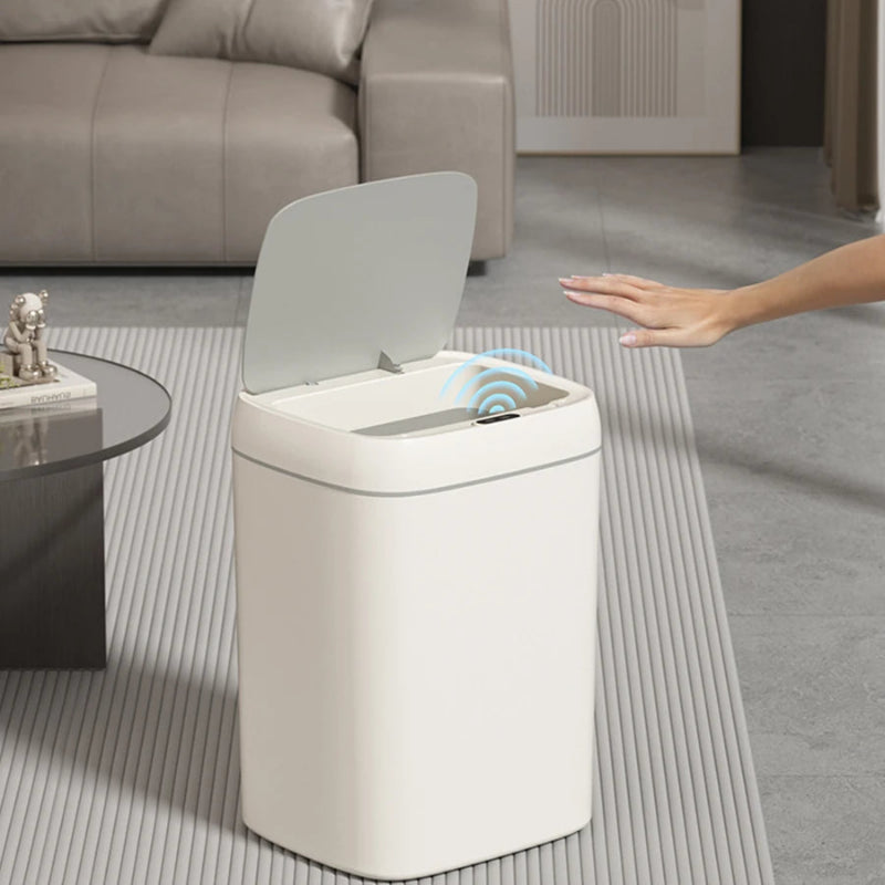 Ouverture à la main à distance de la Poubelle automatique crème 13L
