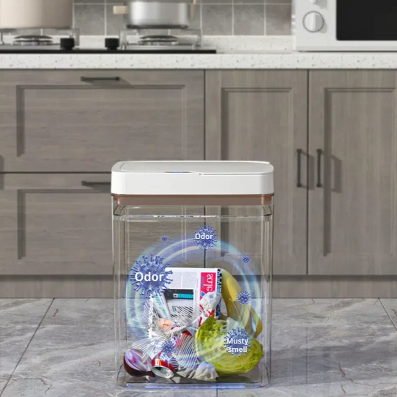 Poubelle automatique verte 15L intérieur
