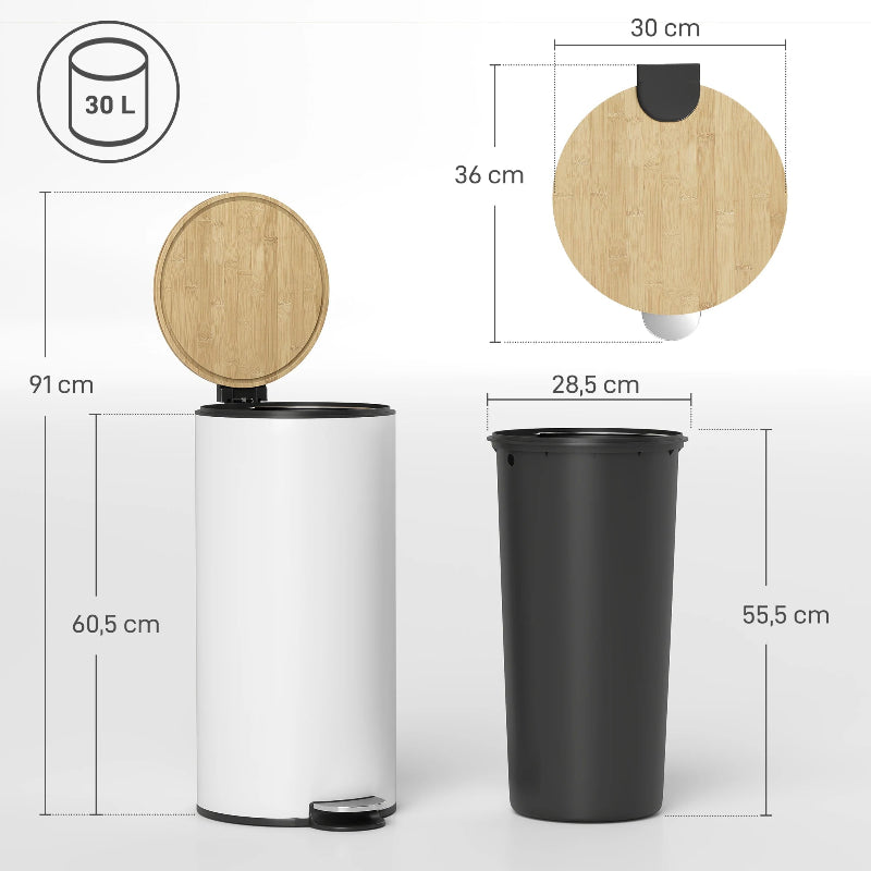Dimension de la Poubelle de cuisine 30L