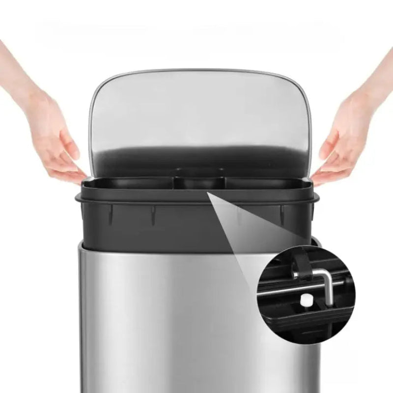 Bac de la Poubelle de cuisine 50L + 5L en inox