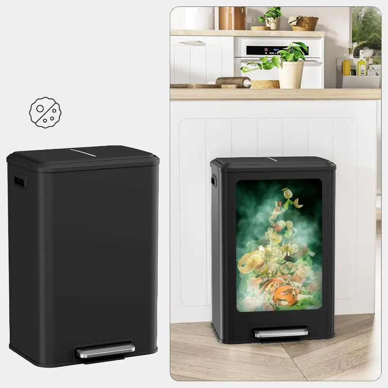 La Poubelle de cuisine noire 40L protège contre les odeurs