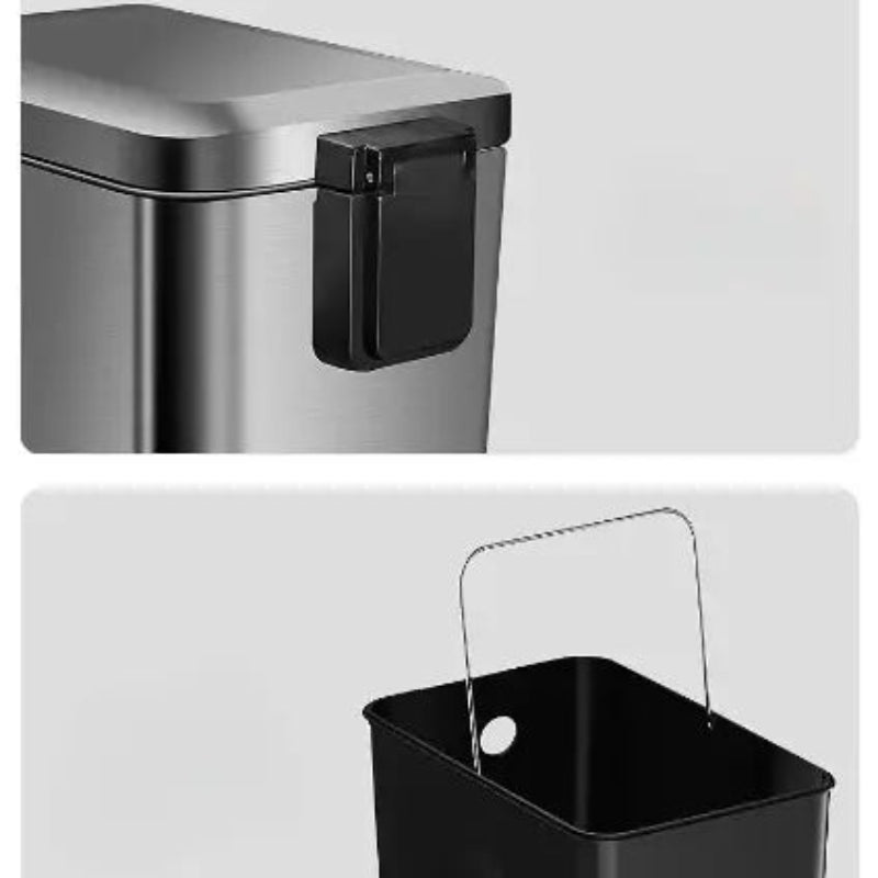Poubelle de cuisine à pédale en inox bac
