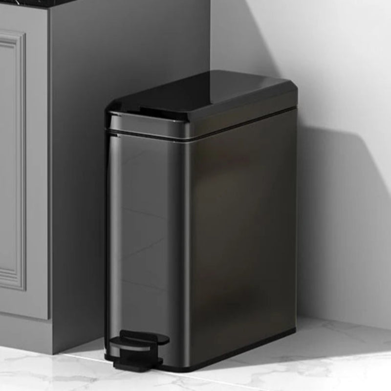 Poubelle de cuisine à pedale en inox noire titane