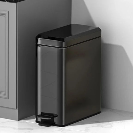 Poubelle de cuisine à pedale en inox noire titane