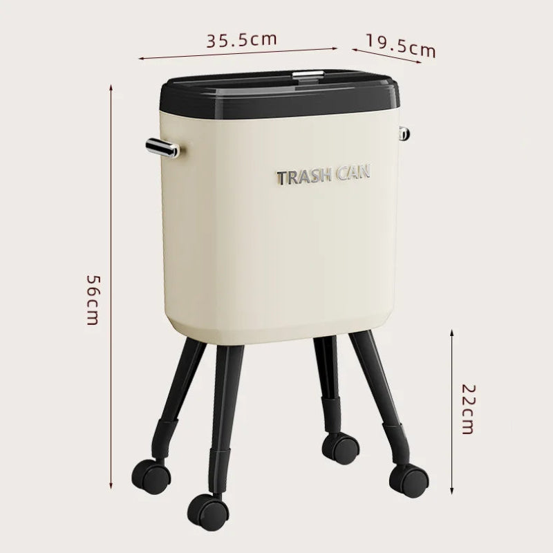 Dimension de la Poubelle de cuisine à roulette vintage