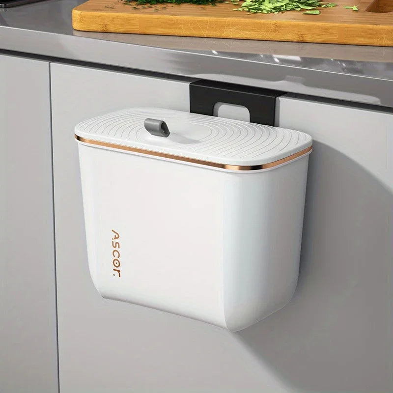 Poubelle de cuisine suspendue blanche 7L
