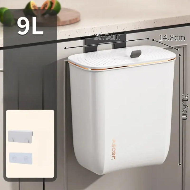 Dimension de la Poubelle de cuisine suspendue blanche 9L