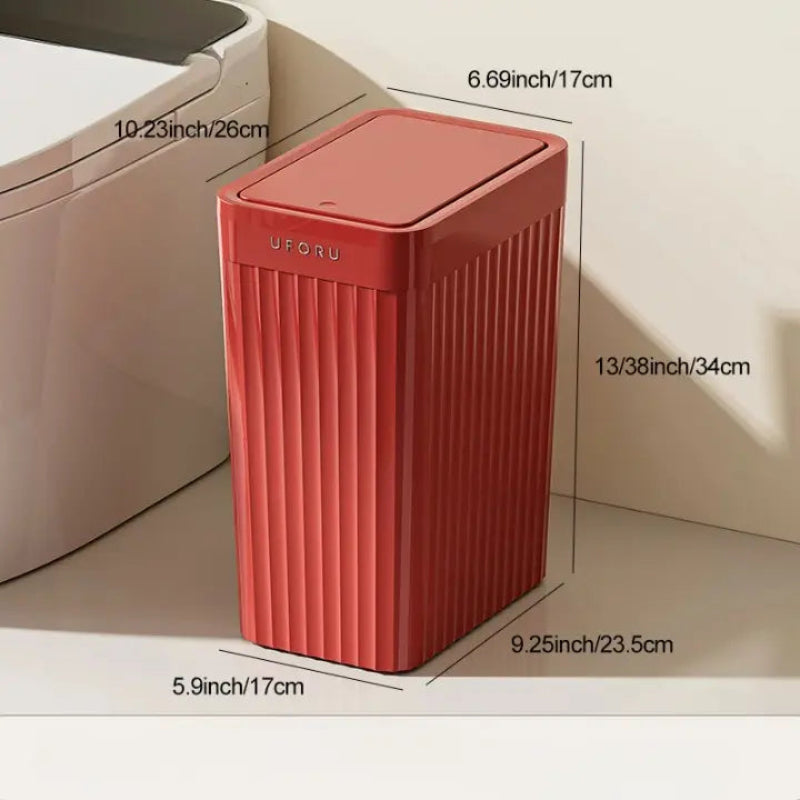 Poubelle à fente étroite Uforu rouge dimension