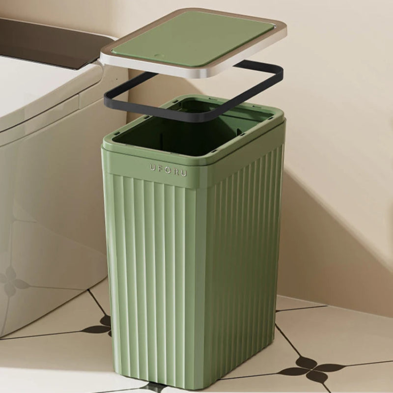 Poubelle à fente étroite Uforu verte couvercle