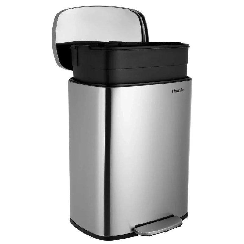 Poubelle à pedale en inox 50L bac