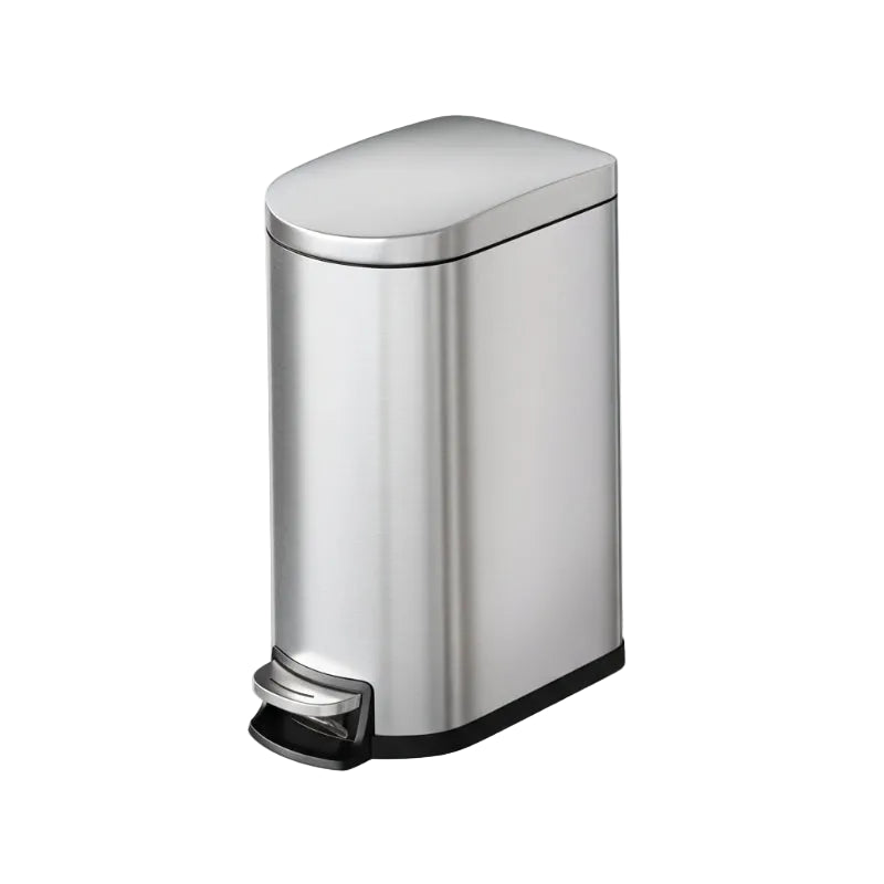 Poubelle salle de bain en inox 10L argentée seul