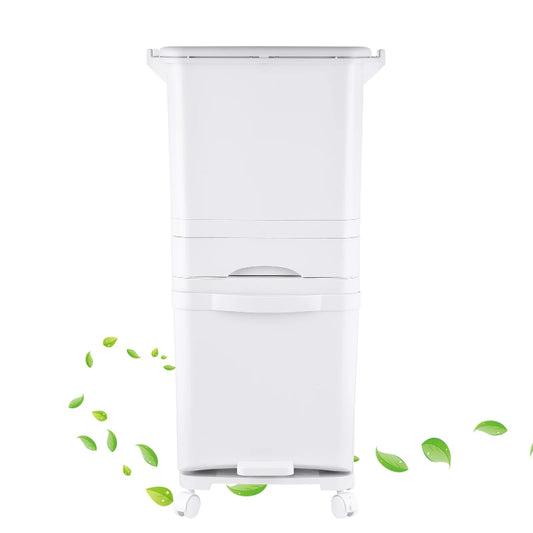 Poubelle à tri selectif blanche 42L
