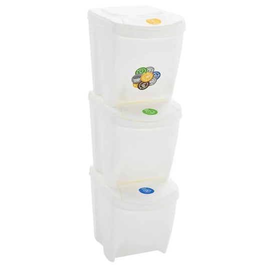Poubelle à tri selectif empilables blanche