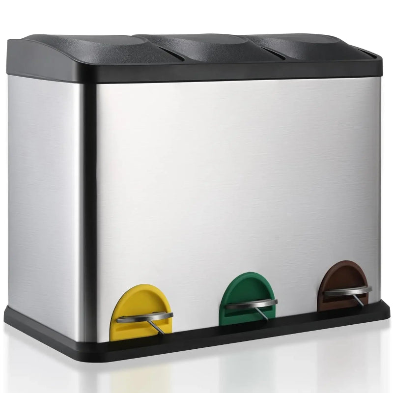 Poubelle tri selectif en acier