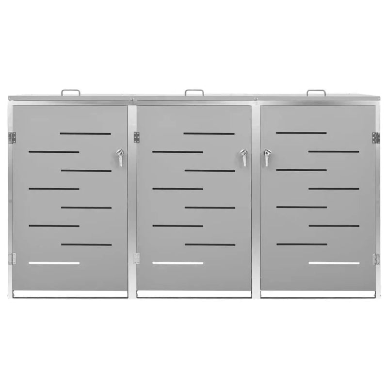 Cache de 3 poubelles extérieures de face