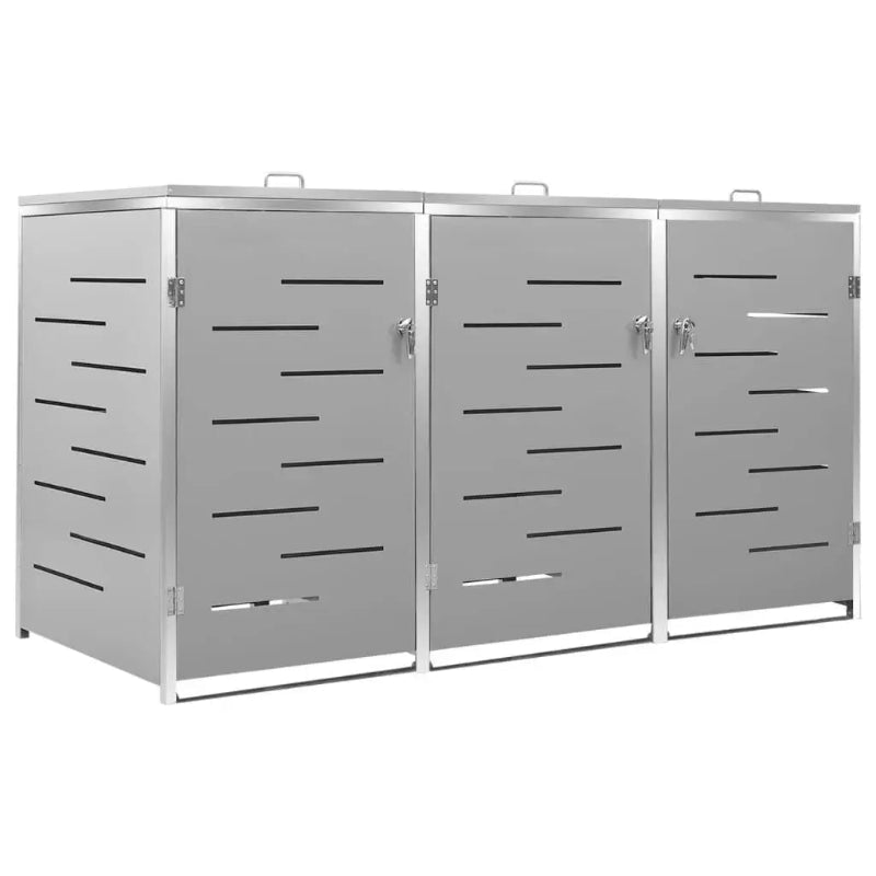 Le cache de 3 poubelles extérieures de côté fermé