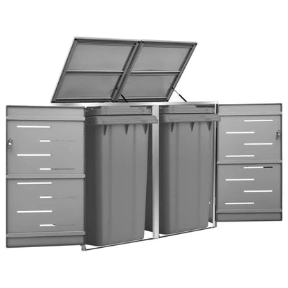 Cache de 2 poubelles exterieures en inox