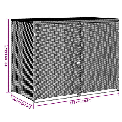 Cache de 2 poubelles exterieures noire dimension