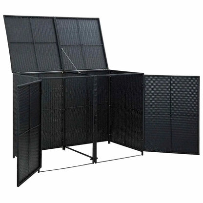 Cache de 2 poubelles exterieures noire vide