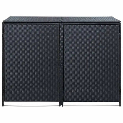 Cache de 2 poubelles exterieures noire vide de face