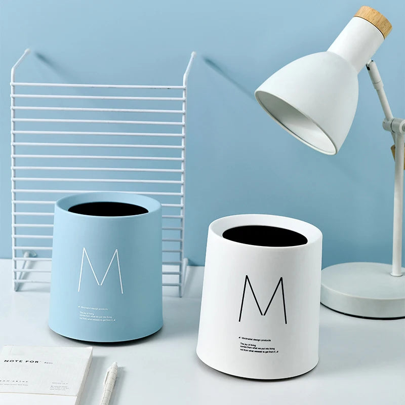 Mini poubelle de bureau bleue