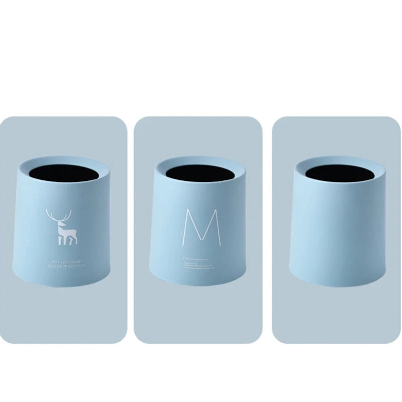 3 motif de la Mini poubelle de bureau bleue