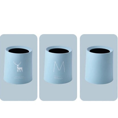 3 motif de la Mini poubelle de bureau bleue