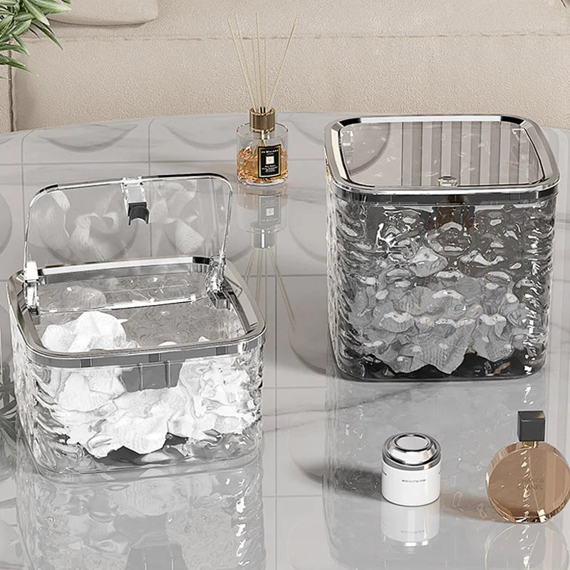 Mini poubelle de bureau design moderne blanche et grise