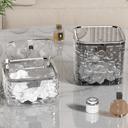 Mini poubelle de bureau design moderne blanche et grise