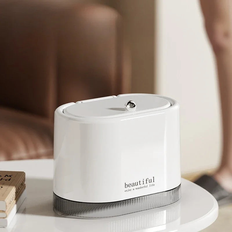 Mini poubelle de bureau vintage blanche