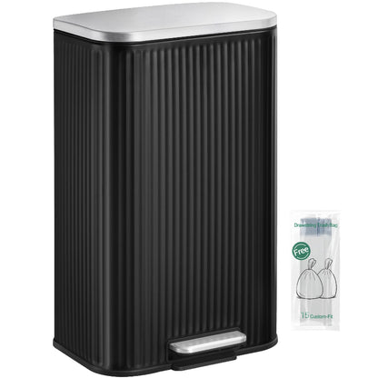 Poubelle 30L noire en inox