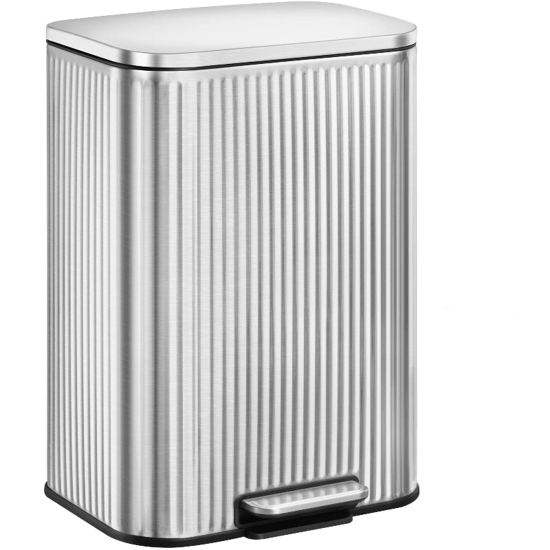 Poubelle 50L design moderne argentee