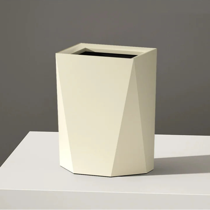 Poubelle artistique en metal 12L blanche