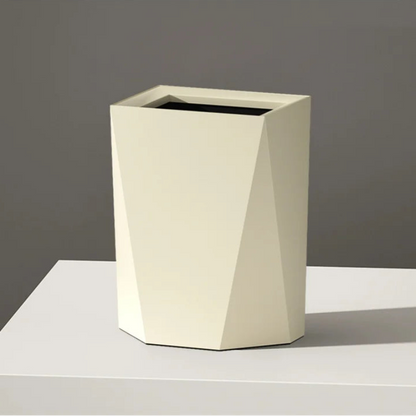 Poubelle artistique en metal 12L blanche