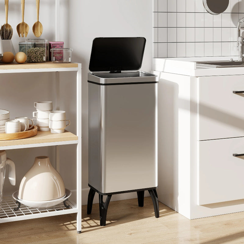 Poubelle automatique 50L argentée