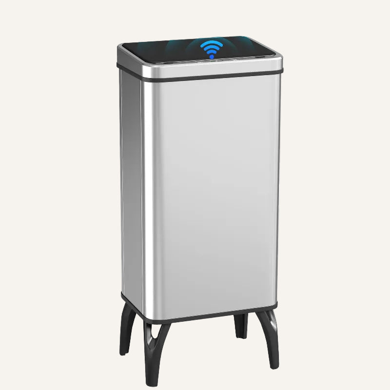 Poubelle automatique 50L argentee seul