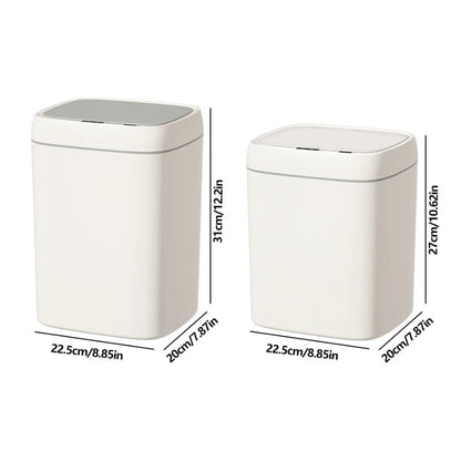 Dimension des deux capacités de la Poubelle automatique crème 13L