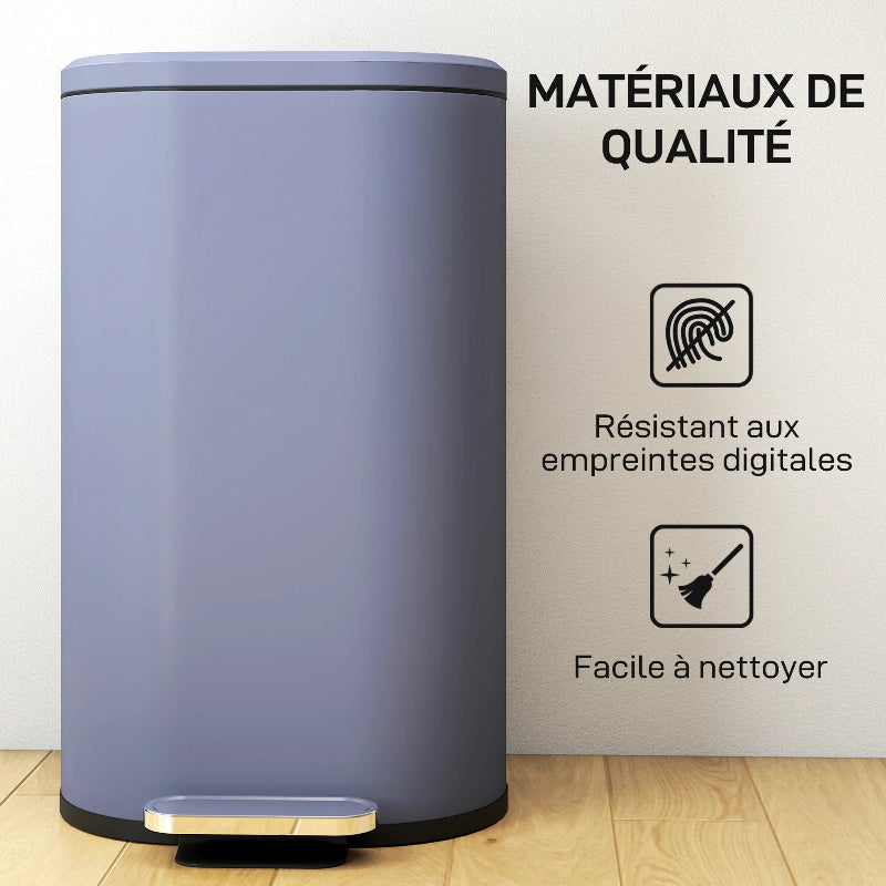 La matière de la Poubelle bleue à pedale 30L